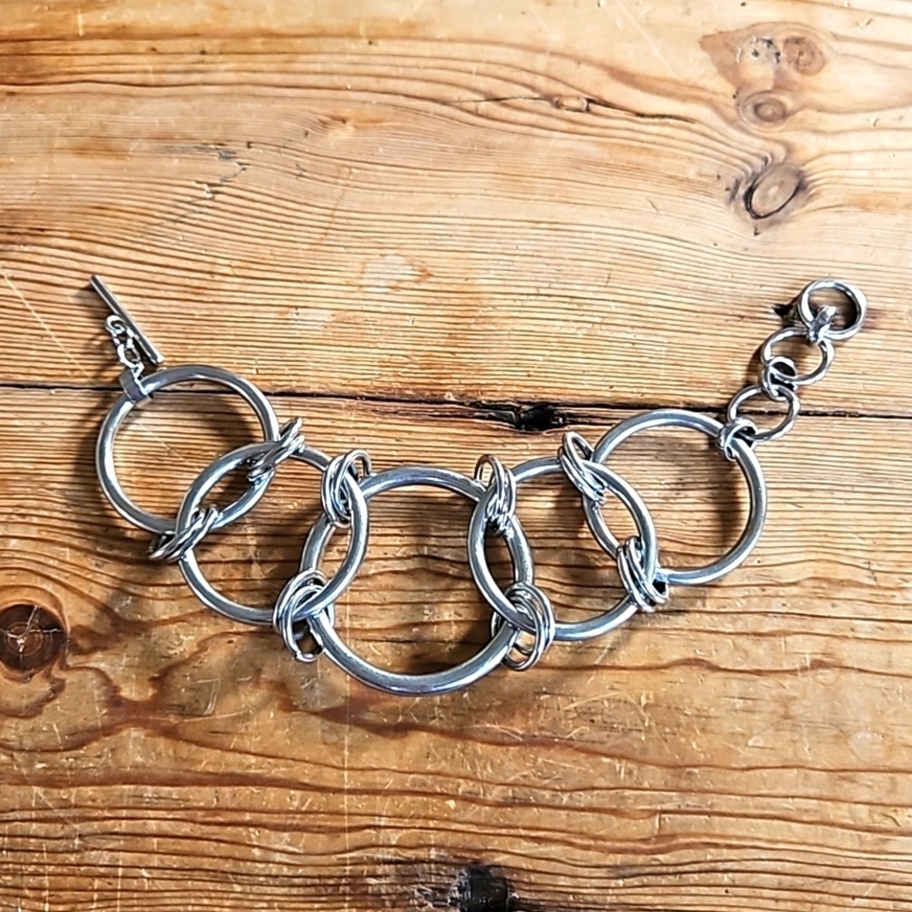 Big Chunky Silvertone Bracelet